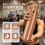 THE ART BOX Pure Copper Water Bottle 34 oz (1000 ml) – Lab Tested, Leak-Proof Ayurvedic Copper Bottle for Drinking Water, BPA-Free, Eco-Friendly, Handcrafted for Daily Hydration & Wellness - Image 4