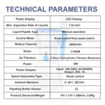 Vision Scientific VS-VA100 Vacuum Aspirator, 2L Pipetting Bottle Volume, 1.6L/min Max. Suction Speed, LED Display - Image 4
