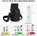 Water Bottle Holder with Strap 32 40oz Crossbody Insulated Water Bottle Carrier Sling Bag with Adjustable Wide Strap and Phone Purse 5 Pockets for Walking Hiking Gym Travel - Image 4