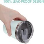 Ymmy Sam 2pcs Stainless Steel Cups with Silicone Straws, 12oz Spill-proof Tumblers Dishwasher Safe Unbreakable Metal Cups with Heat-insulated Sleeves for Cold and Hot Drinks - Image 3