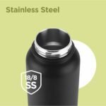 Milton 40 Oz Stainless Steel Water Bottle with Straw Lid - 2 lids included, Double Walled Vacuum insulated Thermos, 12 Hour Hot, 24 Hour Cold, Leak proof design for Sports, Gym, Ultrasip, Black - Image 5