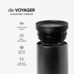 Simple Modern Travel Coffee Mug Tumbler with 360° Lid | Ceramic-Lined Insulated Stainless Steel Cold Brew Iced Coffee Cup | Gifts for Women Men Her Him | Voyager Signature | 12oz | Midnight Black - Image 3