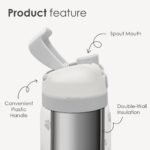 Paw Print Insulated Stainless Steel Water Bottle with Straw for Sports and Travel, 32oz, Gifts for Dog Cat Mom Women Girls Friends Teens Birthday Christmas - Image 3