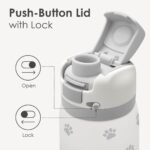 Paw Print Insulated Stainless Steel Water Bottle with Straw for Sports and Travel, 32oz, Gifts for Dog Cat Mom Women Girls Friends Teens Birthday Christmas - Image 4