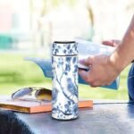 Blue White Porcelain Insulated Thermo, 17 oz Stainless Steel Double Wall Vacuum Bottle with Cup Cover for Coffee & Tea - Image 6