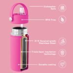 OISIZ Kids Water Bottle with Straw Lid 14oz, Vacuum Insulated Bottles 316 Stainless Steel for School, Leakproof, BPA Free and Keep Cold for 24 Hours - Image 3