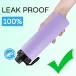 DOMICARE Insulated Water Bottle, 22 oz Vacuum Insulated Stainless Steel Reusable Sports Bottle with Straw Lid & Spout Lid for Travel, Camping, Bike, Leakproof, Purple, 4 Pack - Image 6
