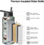 18oz Chicken Water Bottle with Handle and Flip Straw, Animal Sports Stainless Steel Insulated Cup Travel Coffee Mug Tumbler, Birthday Mothers Day Chritmas Gifts for Women - Image 4