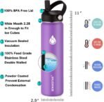 SENDESTAR Stainless Steel Water Bottle, Wide Mouth Water Bottle 24 oz with Straw Lid, Spout Lid, Double Wall Vacuum Insulated Leak Proof, Keeps Liquids Hot or Cold (Violet) - Image 4