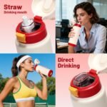 Insulated Water Bottle With Straw, 24 oz Leak Proof 18/8 Stainless Steel Vacuum Tumbler, Stainless Steel Water Bottle for Sports, Gym or Office, BPA-Free Keep Cold 24H Hot 12H (White) - Image 3