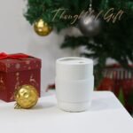 Handmade Ceramic Travel Coffee To Go Tumbler with Half Lid, 17oz Unique Tea Coffee Cup with Sip-top Lid, Speckle White - Image 7