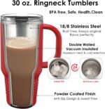 Personalized 30 oz Tumbler with Handle & Straw Gift - Custom Engraved Name & 45+ Designs Choose, Premium Stainless Steel, Spill-Proof Lid for Coffee, Double-Wall Insulated by iProducts US. (Red) - Image 4