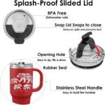 Personalized 30 oz Tumbler with Handle & Straw Gift - Custom Engraved Name & 45+ Designs Choose, Premium Stainless Steel, Spill-Proof Lid for Coffee, Double-Wall Insulated by iProducts US. (Red) - Image 5