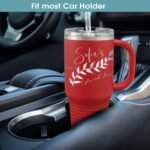 Personalized 30 oz Tumbler with Handle & Straw Gift - Custom Engraved Name & 45+ Designs Choose, Premium Stainless Steel, Spill-Proof Lid for Coffee, Double-Wall Insulated by iProducts US. (Red) - Image 6