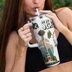 City Tumbler 40oz,Stainless Steel Water Bottle for Hot & Cold Beverages-City Gift Idea (Seattle) - Image 6