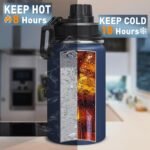 12 oz Insulated Water Bottle, Double Wall Vacuum Insulated Stainless Steel Water Bottles, Wide Mouth Leakproof BPA Free with Chug Lid, 18 Hours Cold and 8 Hours Hot (Dark blue) - Image 4