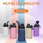 12 oz Insulated Water Bottle, Double Wall Vacuum Insulated Stainless Steel Water Bottles, Wide Mouth Leakproof BPA Free with Chug Lid, 18 Hours Cold and 8 Hours Hot (Dark blue) - Image 8