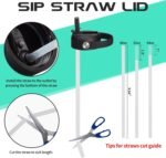 Straw Lid for Wide Mouth Water Bottle, BPA Free Straw Lid with Flexible Handle and 2 Straws, 1 Cleaning Brush, Replacement Sports Straw Cap for Wide Mouth Top 32 40 oz - Image 3