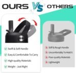 Straw Lid for Wide Mouth Water Bottle, BPA Free Straw Lid with Flexible Handle and 2 Straws, 1 Cleaning Brush, Replacement Sports Straw Cap for Wide Mouth Top 32 40 oz - Image 6