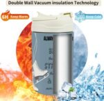 Ice Skate Gifts Skating Lover 17.5oz (500ml) Stainless Steel Water Bottle with Silicone Straw and Carry Handle Portable Thermal Mug Sport Skater Gift (Bottle-Skate AL) - Image 4