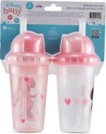 Disney Toddler Sippy Cups for Boys and Girls | 10 Ounce Sippy Cup Pack of Two with Straw and Lid | Durable Leak Proof Travel Water Bottle for Toddlers - Image 7
