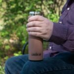 London Sip 16.9 oz Multi-Purpose Tea Infuser Mug – Fruit Infuser Water Bottle for Hot and Cold – Double Wall Stainless Steel Insulated, Mocha Brown - Image 4