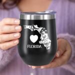 Florida-Themed 12oz Wine Tumbler with Lid, Insulated Vacuum Stainless Steel Coffee Mug, State Pride Travel Cup, Unique Gift Idea for Men, Boyfriend, Husband or Partner (Black) - Image 5