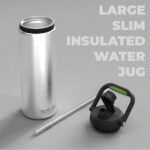 Asobu Recycled Canyon Insulated Water Jug 48oz Tall & Slim Design Full Handle with Silicone Comfort Grip Easy Clean - Stainless Steel Vacuum Insulated - Wide Mouth - Cold Water and Ice Compatible - Image 3