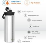 Asobu Recycled Canyon Insulated Water Jug 48oz Tall & Slim Design Full Handle with Silicone Comfort Grip Easy Clean - Stainless Steel Vacuum Insulated - Wide Mouth - Cold Water and Ice Compatible - Image 4