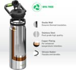 Asobu Recycled Canyon Insulated Water Jug 48oz Tall & Slim Design Full Handle with Silicone Comfort Grip Easy Clean - Stainless Steel Vacuum Insulated - Wide Mouth - Cold Water and Ice Compatible - Image 5