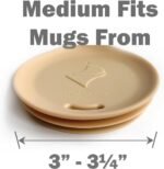 Silicone Coffee Cup Lid – Take Your Favorite Mug To-Go – Dishwasher-Safe, Reusable Coffee Mug Lid for Tumblers, Cups and Mugs with 3” to 3¼” Inside Diameter – Medium Size, Cappuccino - Image 3