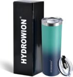 HYDROWION Triple-Insulated Tumblers - Stainless Steel with Lid and Straw, 20 oz Water Bottle, Stainless Steel Cups, Coffee Travel Mug for Home & Office Green-Blue Gradient - Image 8