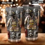 Proud Firefighter - Personalized Firefighter Tumbler Stainless Steel Insulated Travel Mug With Lid Straw For Coffee Water Hot Cold Drinks Fire Rescue Gifts - Image 4