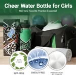 Cheer Water Bottle for Girls 18 oz, Insulated Stainless Steel Sports Bottle with Spout Lid, Cheerleader Gift Bulk for Team, Squad Gifts (Green) - Image 4