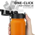 Fanhaw 20 oz Insulated Stainless Steel Water Bottle with Straw Lid, Leakproof & Anti-Dust Sports Bottle for Kids, Women & Men (Yellow Orange) - Image 3