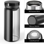 Mini Thermos Cute Water Bottle - 7 oz Tiny Insulated Vacuum 18/10 Stainless Steel Small Flask - Leak Proof & Spill Proof & Keeps Cold and Hot for Drink, Coffee, Tea (Black) - Image 5