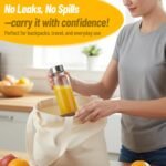 10 oz Clear Glass Bottle with Lid, Reusable Glass Water Bottles with Stainless Steel Cap & Straws for Juicing, Milk, Ginger & Smoothies, Refrigerator, Leak-Proof, Juice Containers Set of 8 - Image 4