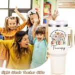 Qtencas Speech Therapy Gifts, Speech Language Pathologist Gift, SLP Gifts 40 Oz Stainless Steel Travel Tumbler, Therapist Appreciation Present for Women, Christmas Birthday Present for SLP - Image 3