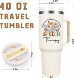 Qtencas Speech Therapy Gifts, Speech Language Pathologist Gift, SLP Gifts 40 Oz Stainless Steel Travel Tumbler, Therapist Appreciation Present for Women, Christmas Birthday Present for SLP - Image 4