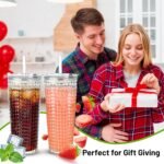 20oz Glass Cups with Lids and Straws,2 Pack Reusable Glass Tumbler for Cold & Hot Drinks Wide Mouth Travel Mug for Smoothies Cocktails Beer Tea Juice and Iced matcha Coffee Cups with Lids - Image 5