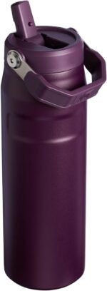 STANLEY IceFlow Flip Straw 2.0 Water Bottle 24 OZ | Built-In Straw with Larger Opening | Lightweight & Leak-Resistant | Insulated Stainless Steel | BPA-Free | Plum - Image 3