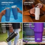 Beast 50 oz Tumbler with Handle Stainless Steel Vacuum Insulated Coffee Ice Cup Double Wall Travel Flask (Royal Blue) - Image 3