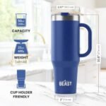 Beast 50 oz Tumbler with Handle Stainless Steel Vacuum Insulated Coffee Ice Cup Double Wall Travel Flask (Royal Blue) - Image 4