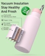 TOURIT 20oz Insulated Stainless Steel Water Bottle with Straw & Handle, Double Wall Vacuum Leakproof BPA-Free Thermos for Sports Travel, Blue - Image 3