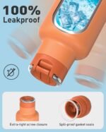 TOURIT 20oz Insulated Stainless Steel Water Bottle with Straw & Handle, Double Wall Vacuum Leakproof BPA-Free Thermos for Sports Travel, Blue - Image 6