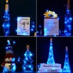 SmilingTown 12 Packs 20 LED Wine Bottle Lights with Cork - Silver Wire Fairy String Lights Battery Operated Cork Lights for Wine Liquor Bottle,Bedroom,Christmas,Birthday Party Decor(Blue) - Image 3