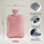 FORICOM Hot Water Bottle for Pain Relief，Period Cramps,Menstrual, Hot Water Bag for Sleeping, Tummy. 2Liter,Non Toxic Silicone - Image 3