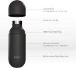 asobu Orb Stainless Steel Double Wall Insulated Travel Water Bottle – Lid Doubles as a Cup 14 Ounce (Teal) - Image 4