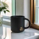 COLLECTIVE HOME - Black Monogram Ceramic Mugs, 15 oz Golden Initial Coffee Cups, Elegant Alphabet Tea Mugs, Personalized Halloween Mug with Gift Box, Perfect for Office and Home Décor (a) - Image 6