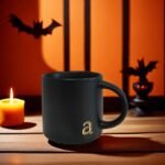 COLLECTIVE HOME - Black Monogram Ceramic Mugs, 15 oz Golden Initial Coffee Cups, Elegant Alphabet Tea Mugs, Personalized Halloween Mug with Gift Box, Perfect for Office and Home Décor (a) - Image 7